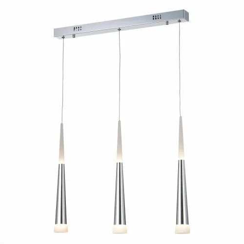 Светильник подвесной LED Orpelo SLE200113-03 Evoluce белый хром на 3 лампы, основание хром в стиле современный каскад трубочки