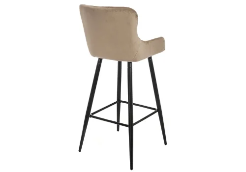 Барный стул Mint темно-бежевый 11536 Woodville, бежевый/велюр, ножки/металл/чёрный, размеры - ****450*490 фото 4