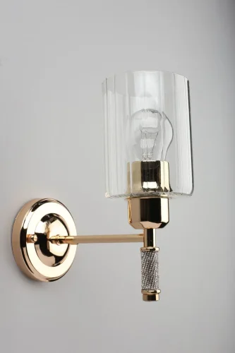 Бра Dronero OML-66511-01 Omnilux прозрачный на 1 лампа, основание золотое в стиле современный  фото 3
