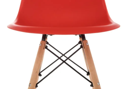 Пластиковый стул Eames PC-015 красный 11180 Woodville, красный/, ножки/массив бука дерево/натуральный, размеры - ****460*490 фото 3
