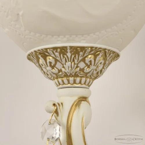 Бра AL7801B10/2/175 A WMG P1 U Angel Bohemia Ivele Crystal белый на 2 лампы, основание золотое патина белое в стиле классический sp фото 3