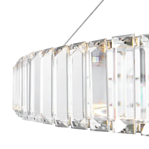 Светильник подвесной LED с пультом Tier FR5257PL-L32CH Freya прозрачный на 1 лампу, основание хром в стиле современный кольца фото 3