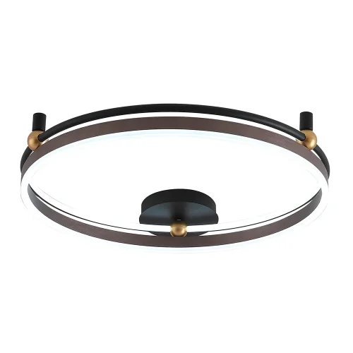 Люстра потолочная LED с пультом FERNANDO PL72W LED COFFEE/BLACK Crystal Lux чёрная коричневая на 1 лампа, основание коричневое чёрное в стиле современный кольца фото 3