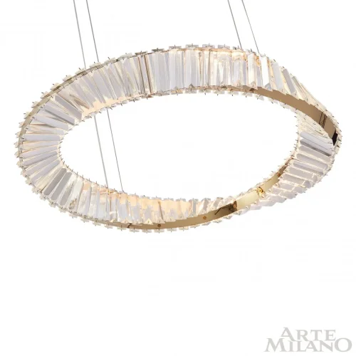 Люстра подвесная LED с пультом AM-Venezia 318311/D600 GD Arte Milano прозрачная на 1 лампу, основание золотое в стиле современный кольца с пультом фото 9