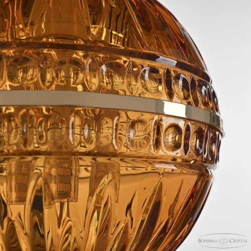 Светильник подвесной 5480/17 G Amber/M-1G Bohemia Ivele Crystal янтарный 3 лампы, основание золотое в стиле классический  фото 4