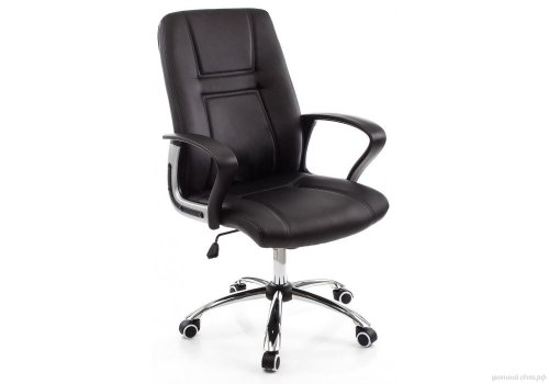 Компьютерное кресло Blanes черное 1733 Woodville, чёрный/искусственная кожа, ножки//, размеры - *1190***630*640