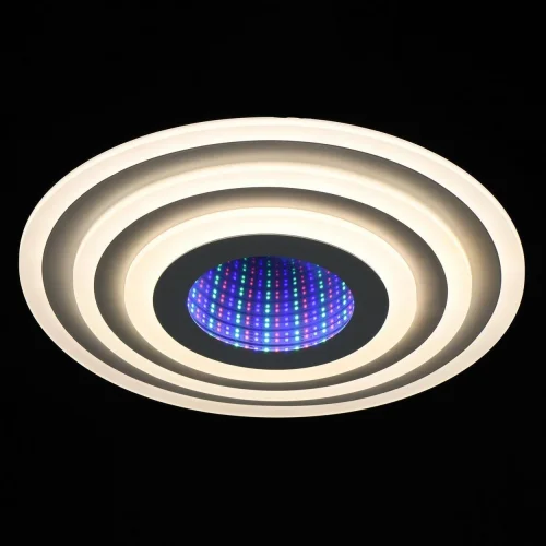 Светильник потолочный LED RGB с пультом Мадлен 424012001 DeMarkt белый 1 лампа, основание белое в стиле хай-тек с пультом фото 4