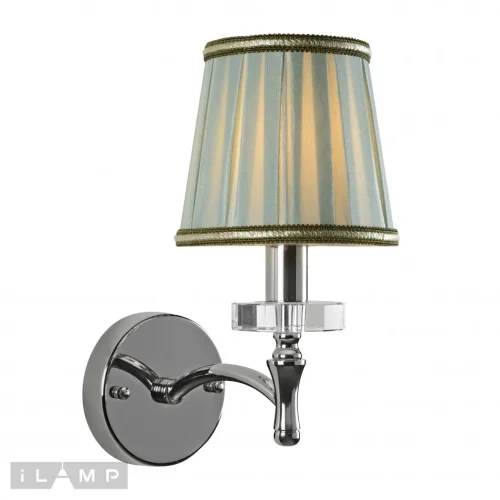 Бра Olivia 82336/1B CR iLamp бирюзовый на 1 лампа, основание хром в стиле современный американский 