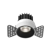 Светильник точечный LED Round DL058-7W4K-TRS-B Maytoni чёрный на 1 лампу, основание в стиле современный для затирки