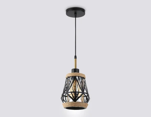 Светильник подвесной TR8521 Ambrella light янтарный на 1 лампу, основание чёрное в стиле лофт фото 4