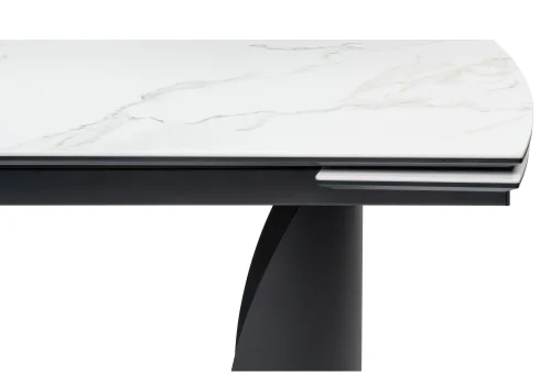 Керамический стол Готланд 180(240)х90х79 белый мрамор / черный 553533 Woodville столешница белая из керамика фото 4