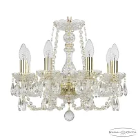 Люстра подвесная 101/8/141 G Bohemia Ivele Crystal без плафона на 8 ламп, основание золотое прозрачное в стиле классика sp