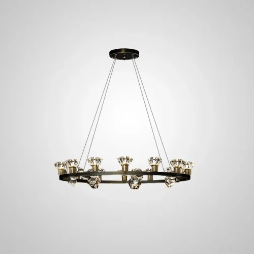 Люстра подвесная KENDRA CH D103 Black Brass 194928-23 ImperiumLoft прозрачная на 27 ламп, основание латунь в стиле современный  фото 14