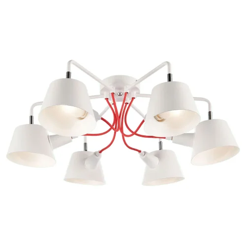 Люстра потолочная Pinal LSP-8132 Lussole белая на 6 ламп, основание белое в стиле современный 