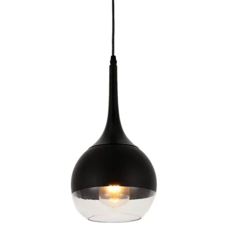 Светильник подвесной Frudo LDP 11003-1 BK Lumina Deco чёрный на 1 лампу, основание чёрное в стиле современный 