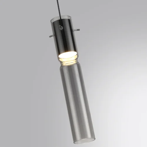 Светильник подвесной LED Scrow 5058/5L Odeon Light серый чёрный 1 лампа, основание чёрное в стиле современный трубочки фото 5