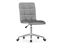 Компьютерное кресло Квадро темно-серое / хром 539657 Woodville, серый/велюр, ножки/металл/хром, размеры - *960***420*570