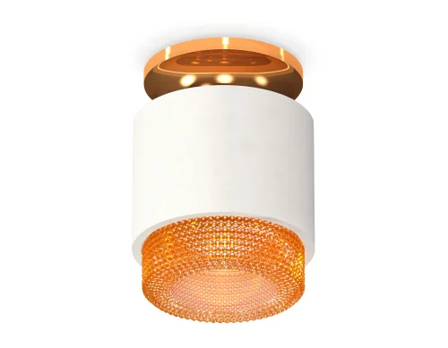 Светильник накладной Techno spot XS7510122 Ambrella light белый 1 лампа, основание золотое в стиле современный хай-тек круглый