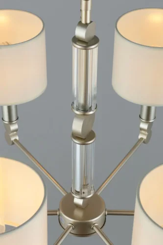 Люстра подвесная Scario OML-64513-06 Omnilux бежевая на 6 ламп, основание бежевое в стиле классический  фото 2