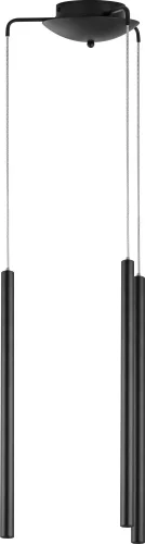 Светильник подвесной LED Tubo L3T747237 Lightstar чёрный на 3 лампы, основание чёрное в стиле минимализм современный трубочки