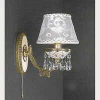 Бра с выключателем A 7130/1  Reccagni Angelo белый 1 лампа, основание золотое в стиле классический 