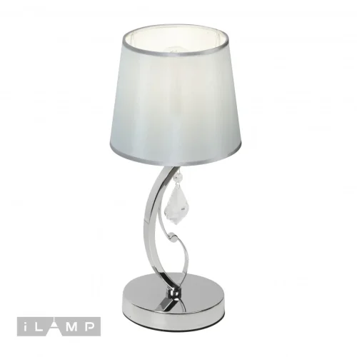 Настольная лампа Amadea RM5220/1T CR iLamp белая 1 лампа, основание хром металл в стиле современный американский  фото 2