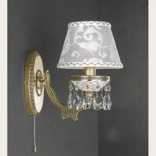 Бра с выключателем A 7130/1  Reccagni Angelo белый на 1 лампа, основание золотое в стиле классический 