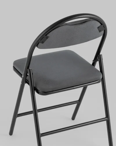 Стул складной Hagen велюр тёмно-серый каркас черный УТ000036893 Stool Group, чёрный/велюр, ножки/металл/чёрный, размеры - *820***440*460 фото 7