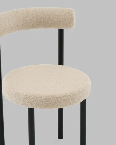 Стул обеденный Флорео букле бежевый УТ000041337 Stool Group, бежевый/букле, ножки/металл/чёрный, размеры - ***** фото 7