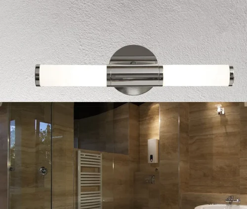 Светильник для ванной PALMERA 87219 Eglo белый на 2 лампы, основание серое хром в стиле современный  фото 2