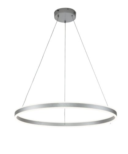 Светильник подвесной LED с пультом Galass V000018L Indigo белый 1 лампа, основание серебряное в стиле современный кольца с пультом фото 4