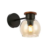 Бра Rasco SLE108101-01 Evoluce прозрачный янтарный 1 лампа, основание чёрное в стиле скандинавский 