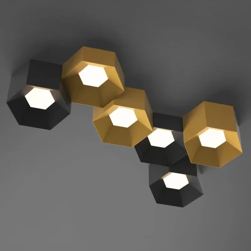Светильник потолочный HEXAGON A 101669-26 ImperiumLoft зелёный на 3 лампы, основание зелёное в стиле современный фото 25