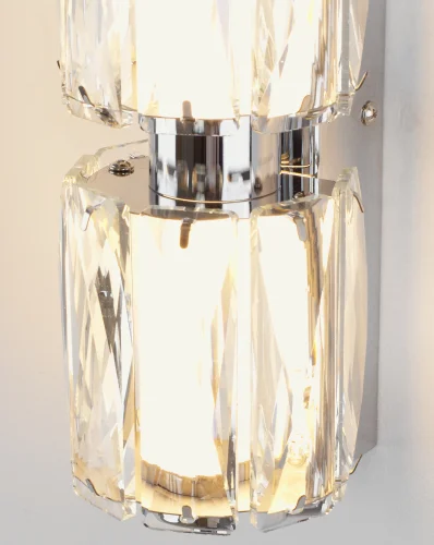 Бра LED Prismique V11716-WL Moderli прозрачный на 1 лампу, основание хром в стиле современный фото 6