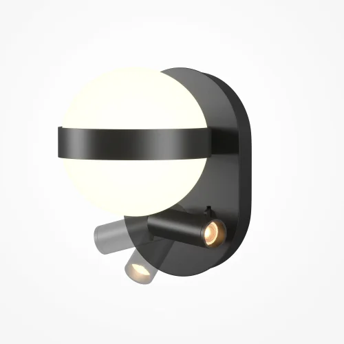 Бра с выключателем LED MOD441WL-L8B3K Dialogue Maytoni белый на 1 лампу, основание чёрное в стиле современный для чтения фото 5