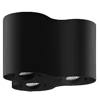 Светильник накладной Binoco 052037 Lightstar чёрный 3 лампы, основание чёрное в стиле модерн круглый