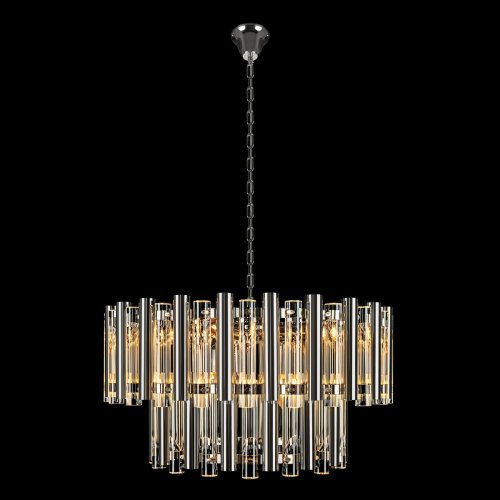 Люстра подвесная Boucle 10438/8 LOFT IT прозрачная на 8 ламп, основание никель в стиле современный фото 2 Люстра подвесная Boucle 10438/8 LOFT IT прозрачная на 8 ламп, основание никель в стиле современный фото 2