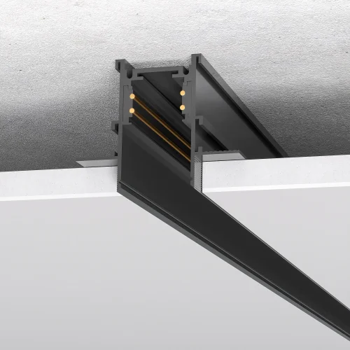 Шинопровод магнитный встраиваемый под ГКЛ 12мм 2м Skyline 48 ST004.429.12.1 ST-Luce чёрный в стиле для светильников серии Skyline 48 магнитный шинопровод гкл 12мм встраиваемый фото 4