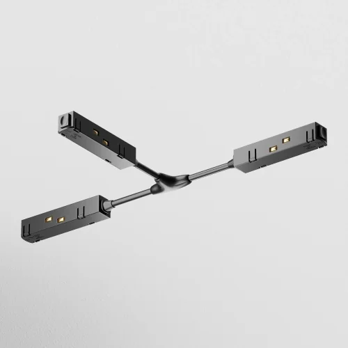 Коннектор питания Т-образный Magnetic track system Gravity TRA004CWT-22B Maytoni чёрный в стиле современный хай-тек для светильников серии Magnetic track system Gravity подвесной встраиваемый накладной gravity магнитная магнитный фото 6