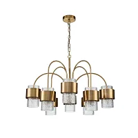 Люстра подвесная ELEGANZA V000323 Indigo прозрачная на 8 ламп, основание бронзовое в стиле современный Люстра подвесная ELEGANZA V000323 Indigo прозрачная на 8 ламп, основание бронзовое в стиле современный