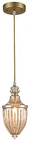 Светильник подвесной 376-506-01 Velante янтарный на 1 лампу, основание бронзовое в стиле кантри классический выдувное Светильник подвесной 376-506-01 Velante янтарный на 1 лампу, основание бронзовое в стиле кантри классический выдувное