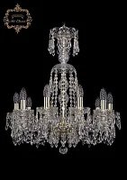 Люстра подвесная хрустальная 11.23.10.200.XL-64.Gd.Dr Bohemia Art Classic прозрачная на 10 ламп, основание золотое в стиле классический Люстра подвесная хрустальная 11.23.10.200.XL-64.Gd.Dr Bohemia Art Classic прозрачная на 10 ламп, основание золотое в стиле классический