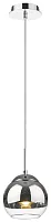 Светильник подвесной 240-106-01 Velante прозрачный хром на 1 лампу, основание хром в стиле современный шар Светильник подвесной 240-106-01 Velante прозрачный хром на 1 лампу, основание хром в стиле современный шар