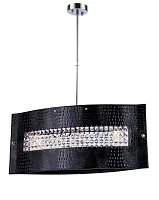 Люстра подвесная Pelle Nerre 2019.3 Lucia Tucci чёрная на 3 лампы, основание хром в стиле современный Люстра подвесная Pelle Nerre 2019.3 Lucia Tucci чёрная на 3 лампы, основание хром в стиле современный
