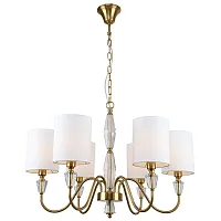 Люстра подвесная Estetio 1051/05/06P Stilfort белая на 6 ламп, основание бронзовое в стиле классический Люстра подвесная Estetio 1051/05/06P Stilfort белая на 6 ламп, основание бронзовое в стиле классический