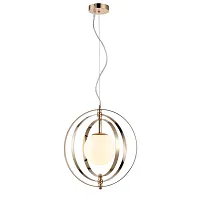 Светильник подвесной Орион (Orion) VL1834P01 Vele Luce белый на 1 лампу, основание золотое в стиле современный Светильник подвесной Орион (Orion) VL1834P01 Vele Luce белый на 1 лампу, основание золотое в стиле современный