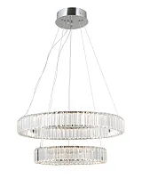 Люстра подвесная LED Asti V10735-PL Moderli прозрачная на 1 лампу, основание хром в стиле современный классический кольца Люстра подвесная LED Asti V10735-PL Moderli прозрачная на 1 лампу, основание хром в стиле современный классический кольца