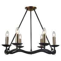 Люстра подвесная Roosevelt LSP-0212 Lussole без плафона на 5 ламп, основание коричневое бронзовое в стиле современный Люстра подвесная Roosevelt LSP-0212 Lussole без плафона на 5 ламп, основание коричневое бронзовое в стиле современный