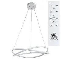 Люстра подвесная LED с пультом Swing A2522SP-2WH Arte Lamp белая на 1 лампу, основание белое в стиле хай-тек с пультом кольца Люстра подвесная LED с пультом Swing A2522SP-2WH Arte Lamp белая на 1 лампу, основание белое в стиле хай-тек с пультом кольца