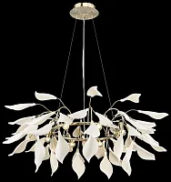 Люстра подвесная Miranda WE123.08.323 Wertmark белая на 8 ламп, основание золотое в стиле флористика современный ветви Люстра подвесная Miranda WE123.08.323 Wertmark белая на 8 ламп, основание золотое в стиле флористика современный ветви